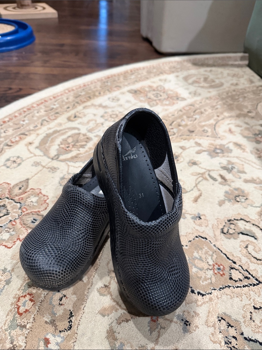 Dansko Kids Black Textured Slip-On Clogs
